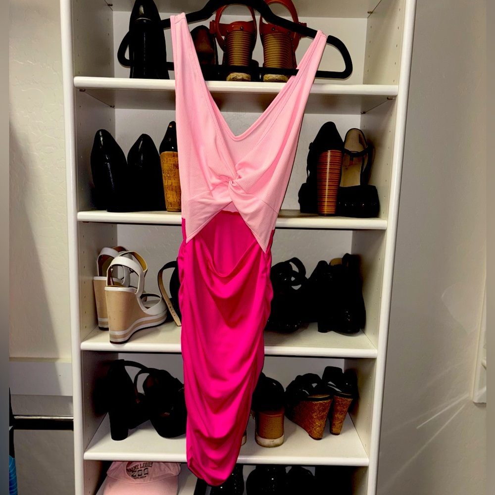 Pink Cut Out Mini Dress